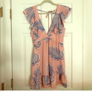 Pink palm leaf dress